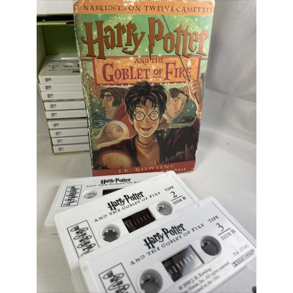 Harry Potter & The Goblet Of Fire Audio Book 12 Cassettes 20 hour TESTED & WORKS